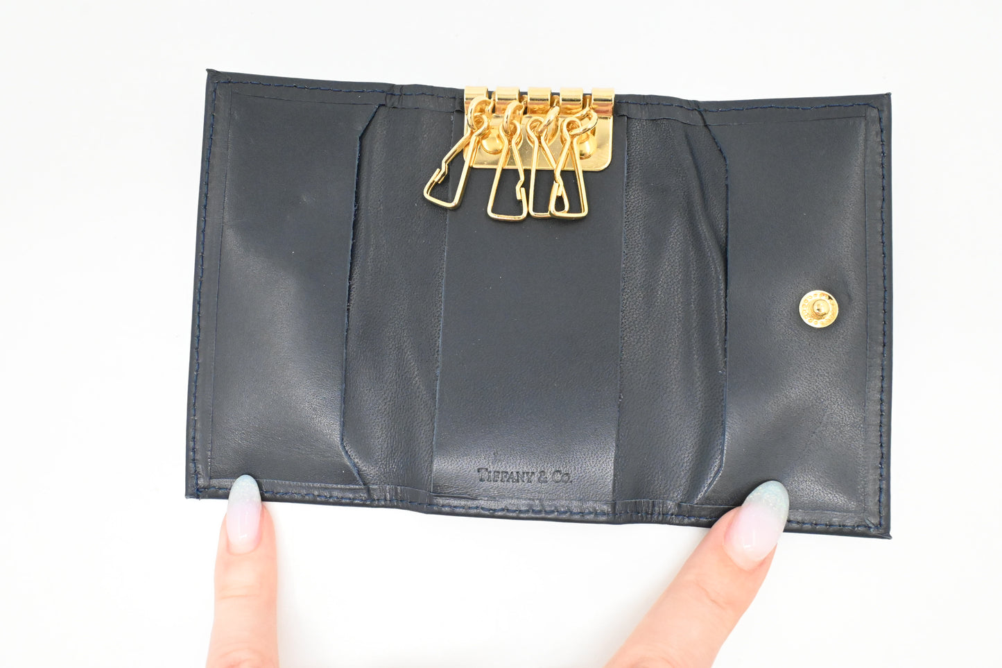 Tiffany & Co. x Toyota Key Case in Navy Blue Leather