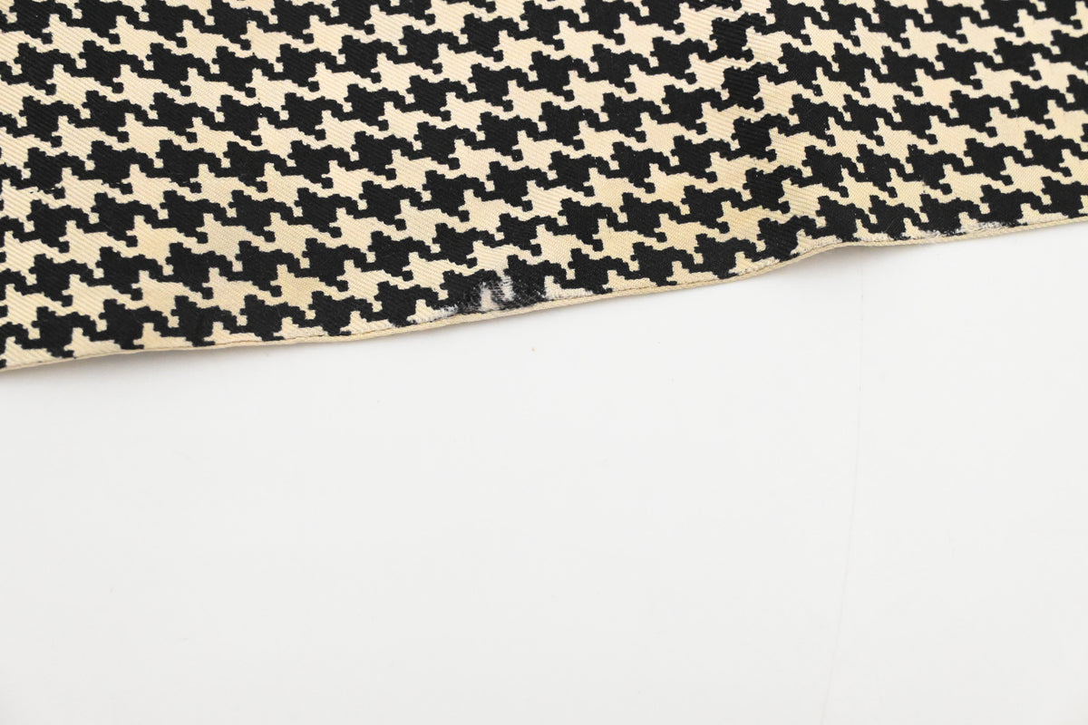 Dior Houndstooth Mitzah Scarf in Black and Cream Silk
