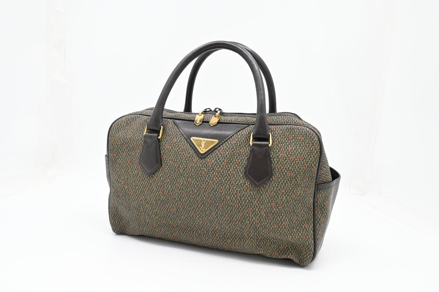 YSL Saint Laurent Handbag in Green Coated Canvas
