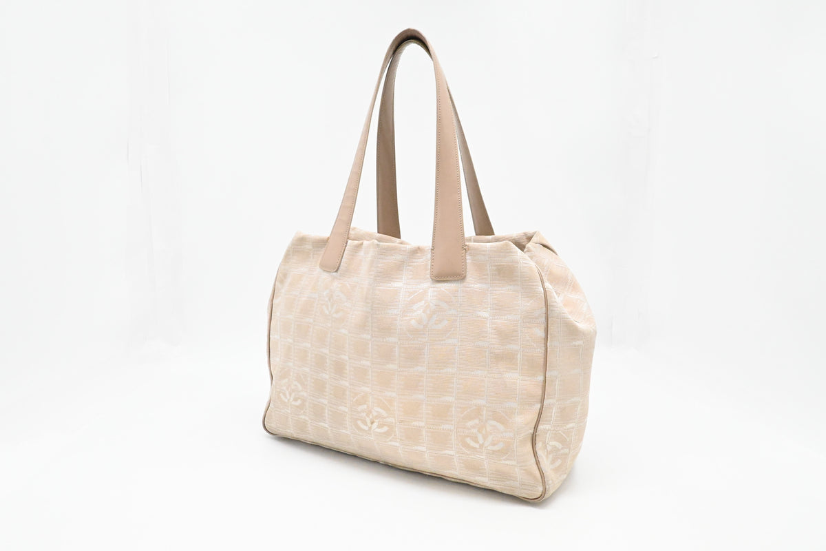 Chanel New Travel Line Tote in Beige Canvas