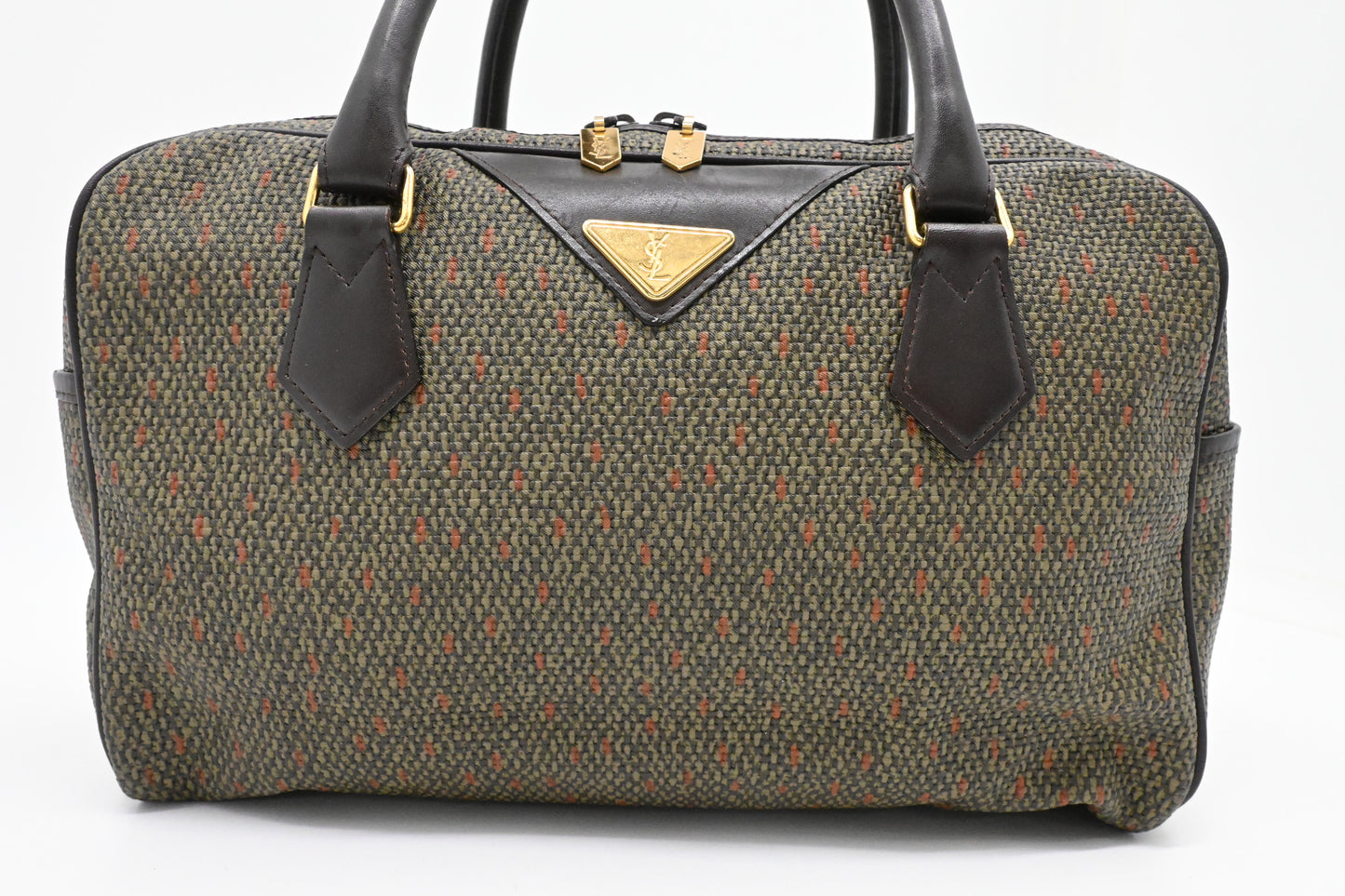 YSL Saint Laurent Handbag in Green Coated Canvas