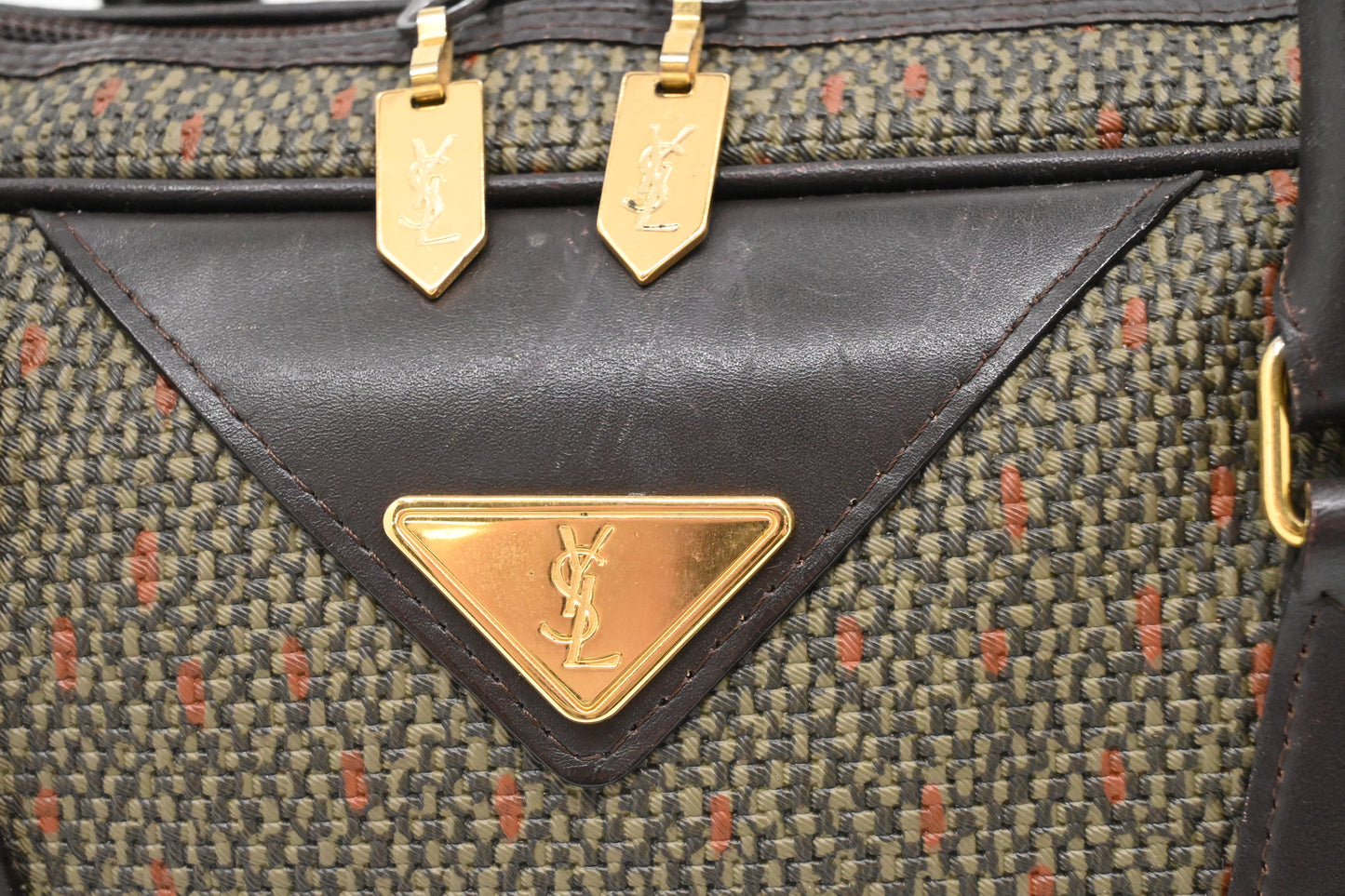 YSL Saint Laurent Handbag in Green Coated Canvas