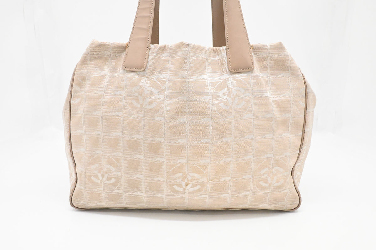 Chanel New Travel Line Tote in Beige Canvas