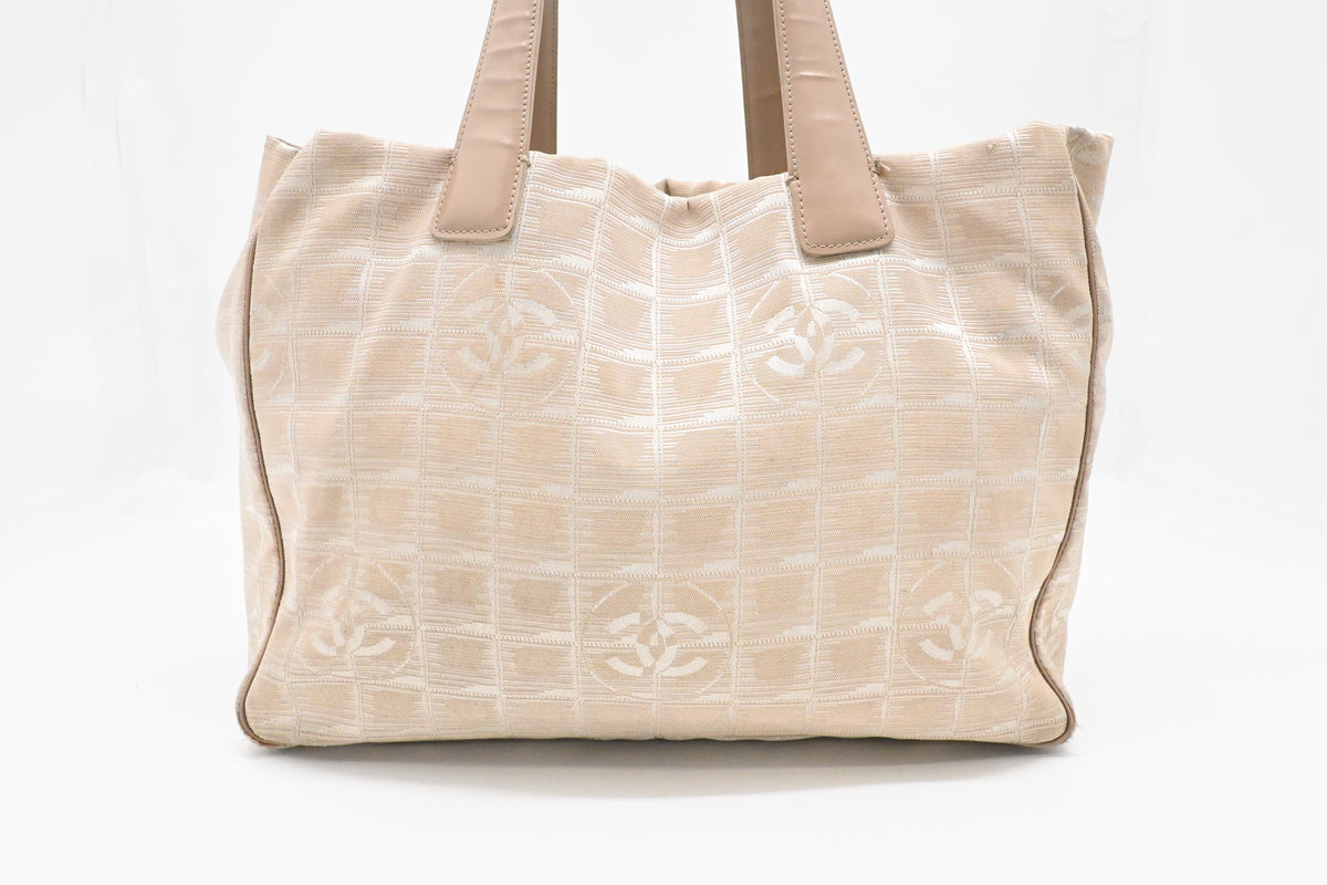 Chanel New Travel Line Tote in Beige Canvas