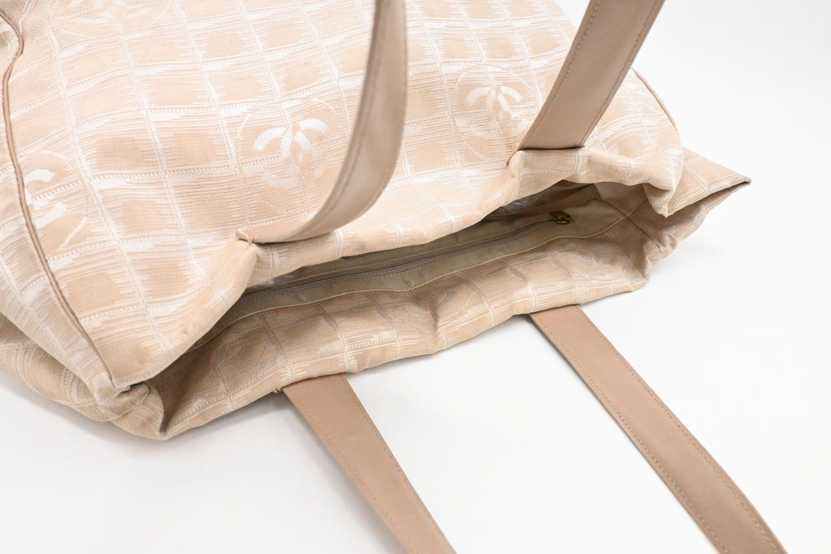 Chanel New Travel Line Tote in Beige Canvas