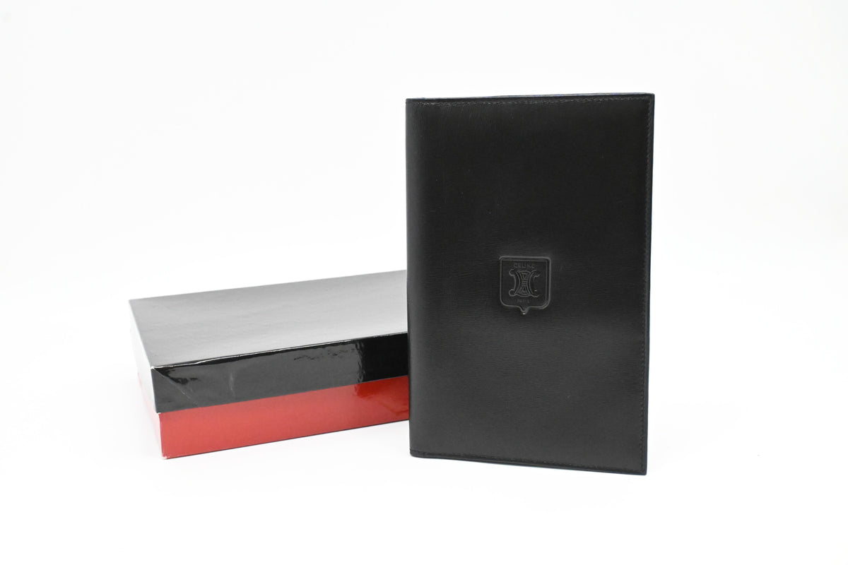 Celine Agenda Cover in Black Leather
