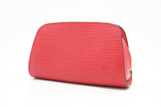 Louis Vuitton Dauphine PM Pouch in Red Epi Leather