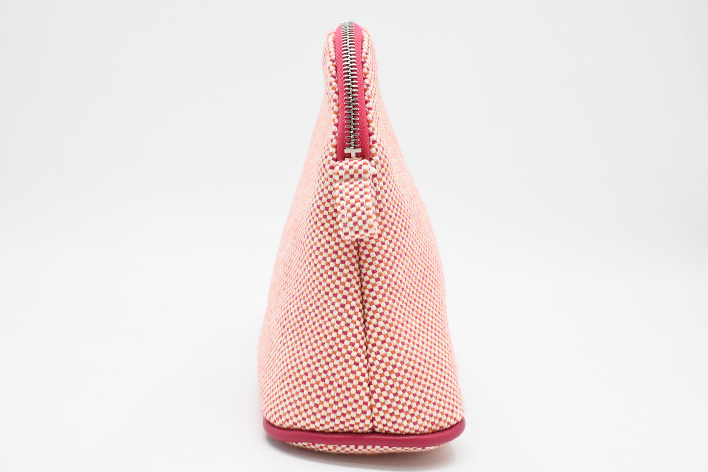 Hermes Crazy H Bolide Pouch in Pink Canvas