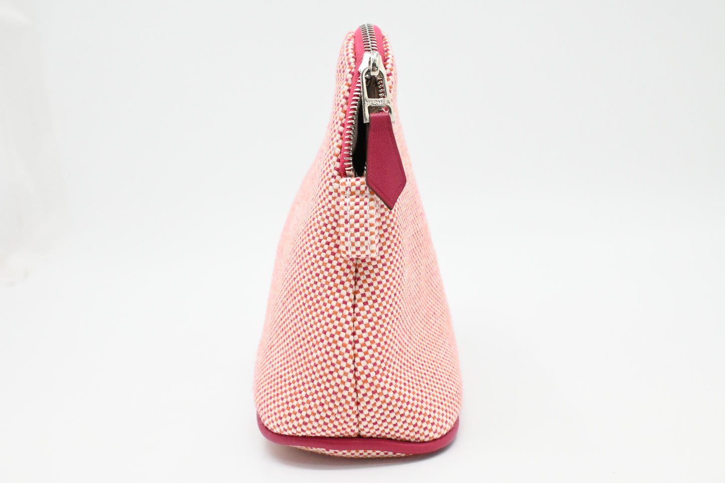 Hermes Crazy H Bolide Pouch in Pink Canvas