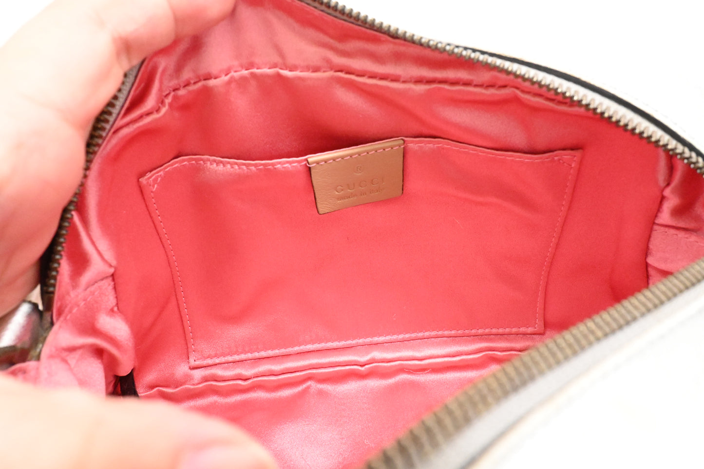 Gucci Mini Marmont Crossbody in Silver Leather