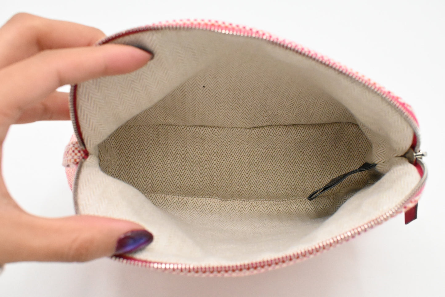 Hermes Crazy H Bolide Pouch in Pink Canvas