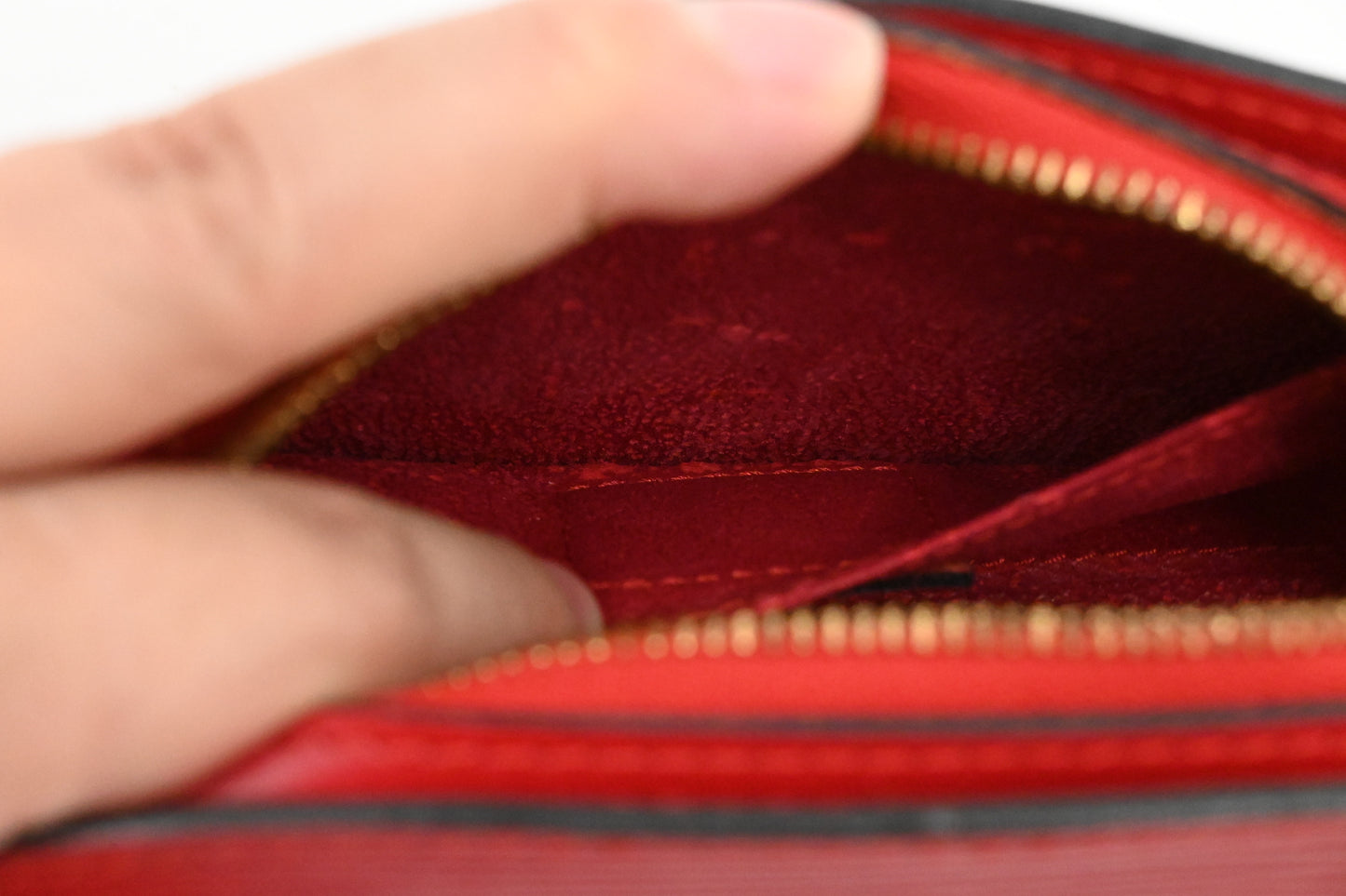 Louis Vuitton Dauphine PM Pouch in Red Epi Leather