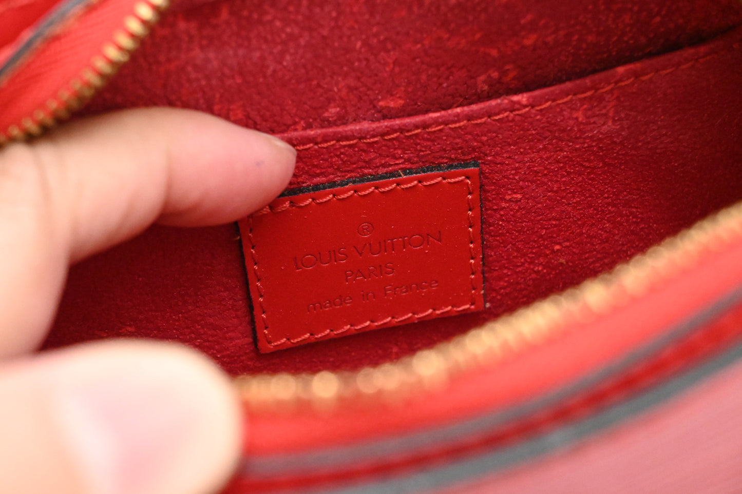 Louis Vuitton Dauphine PM Pouch in Red Epi Leather