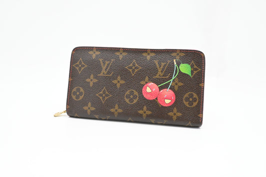 Louis Vuitton x Takashi Murakami Zip Wallet in Cherry Monogram Canvas