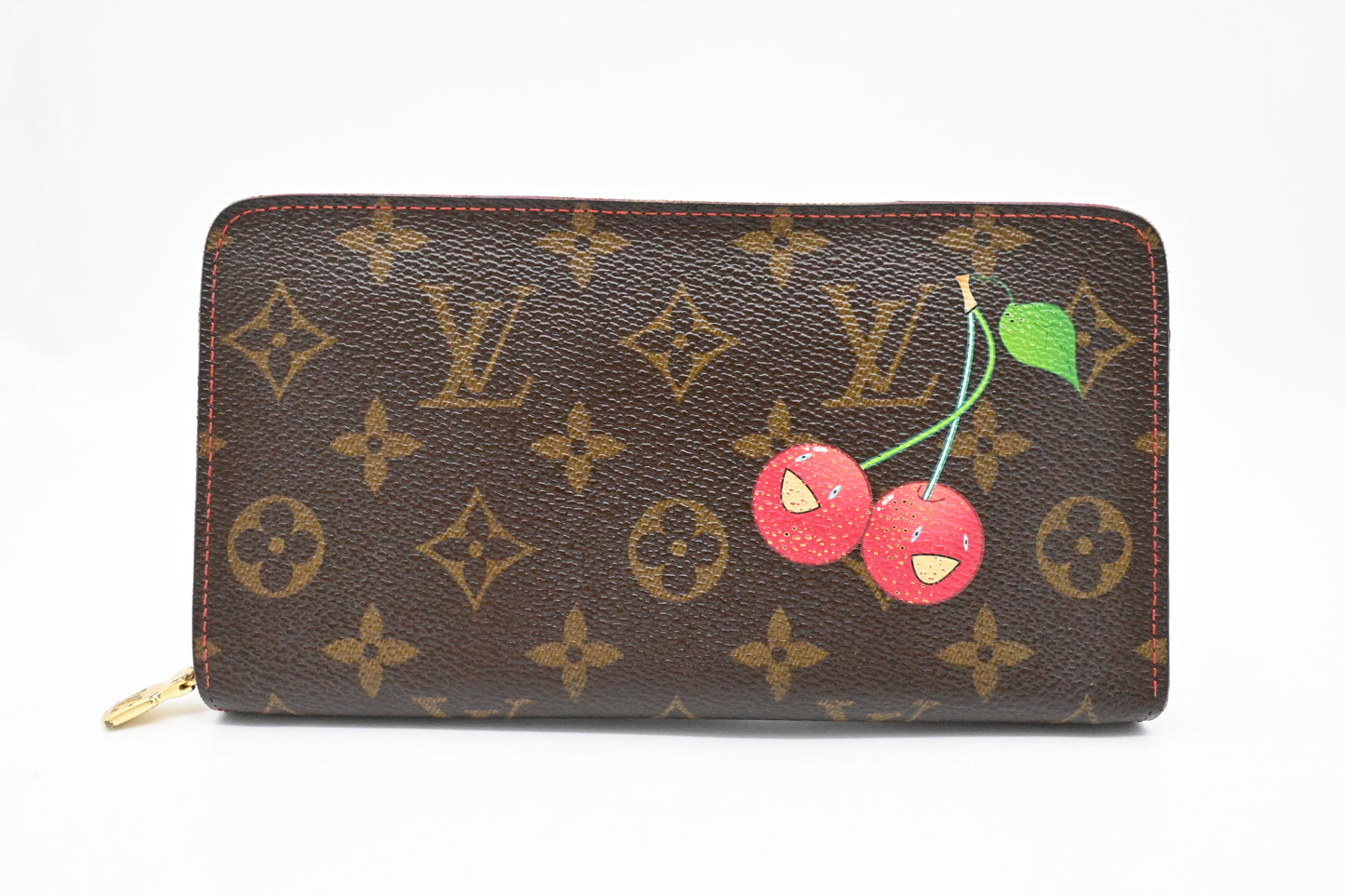 Louis Vuitton x Takashi Murakami Zip Wallet in Cherry Monogram Canvas