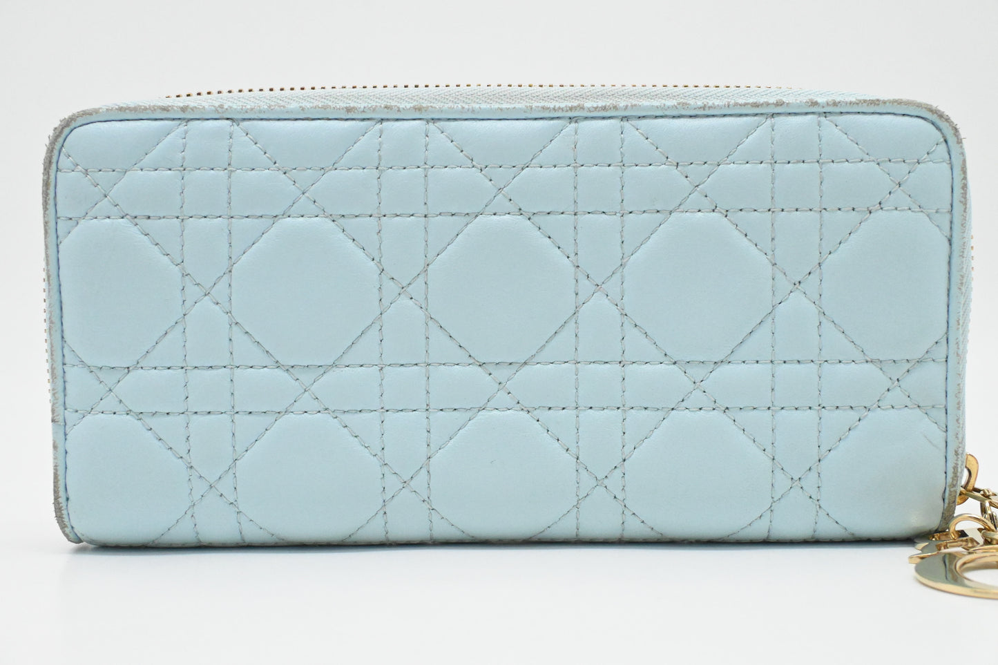 Dior Voyageur Wallet in Light Blue Leather
