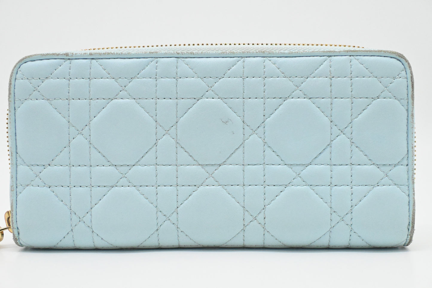 Dior Voyageur Wallet in Light Blue Leather