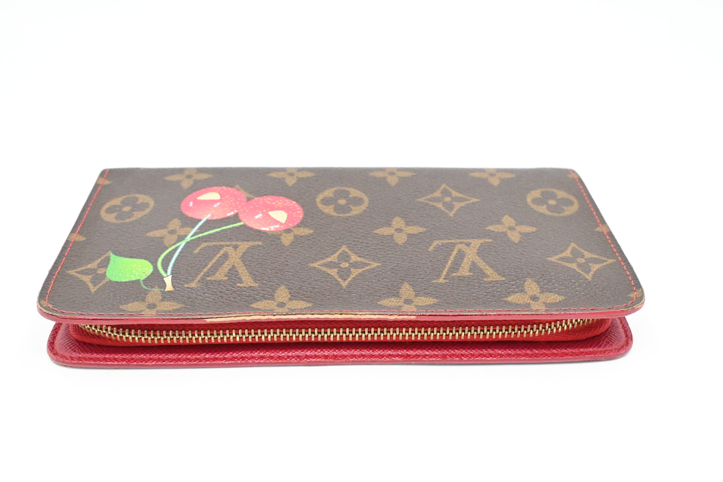 Louis Vuitton x Takashi Murakami Zip Wallet in Cherry Monogram Canvas