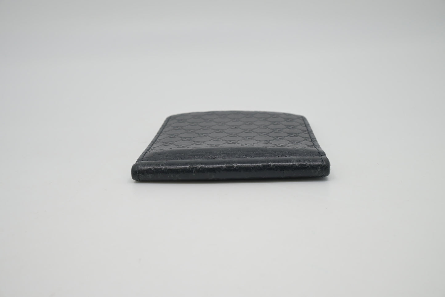 Gucci Bifold Money Clip Wallet in Navy Blue Leather
