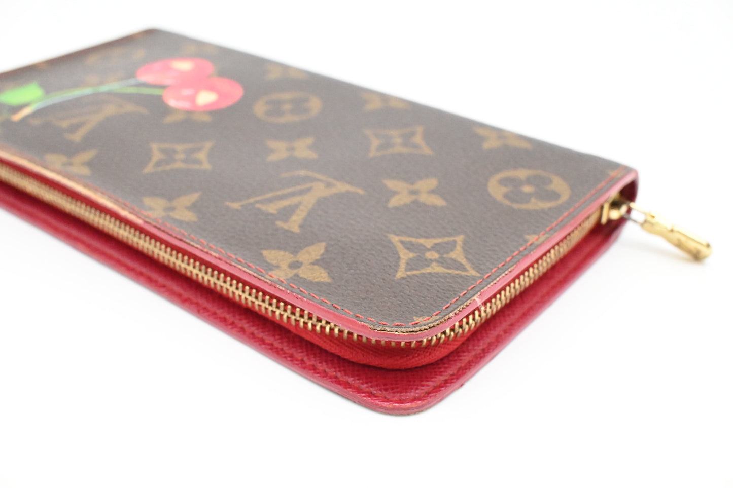 Louis Vuitton x Takashi Murakami Zip Wallet in Cherry Monogram Canvas