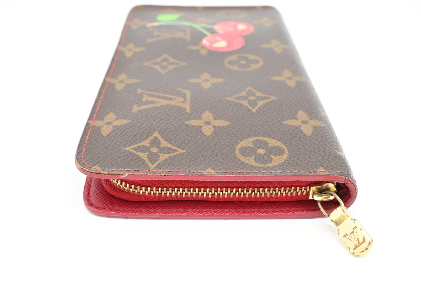 Louis Vuitton x Takashi Murakami Zip Wallet in Cherry Monogram Canvas