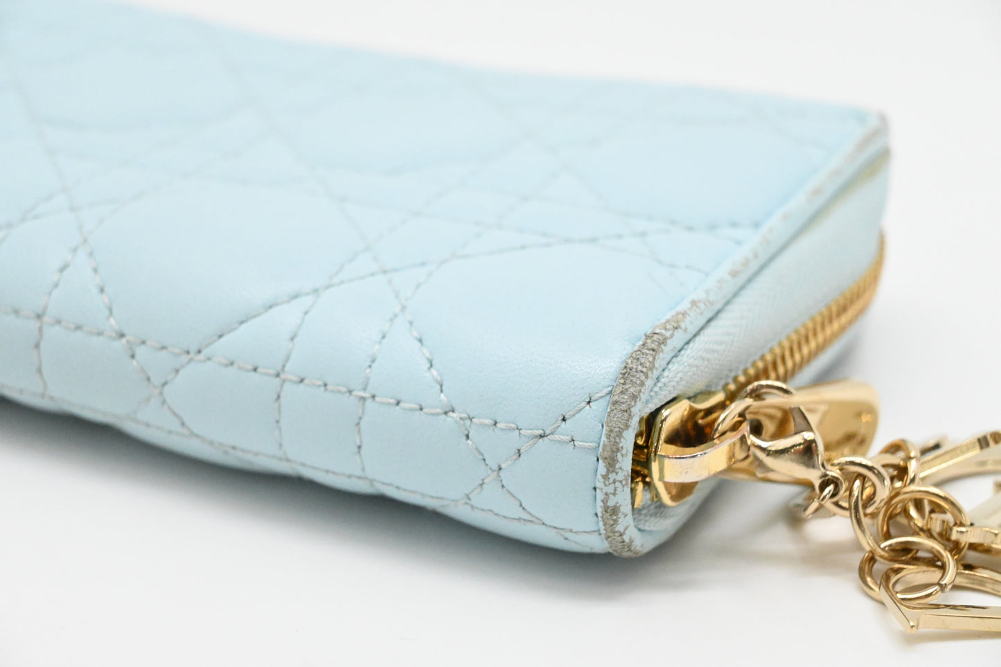 Dior Voyageur Wallet in Light Blue Leather