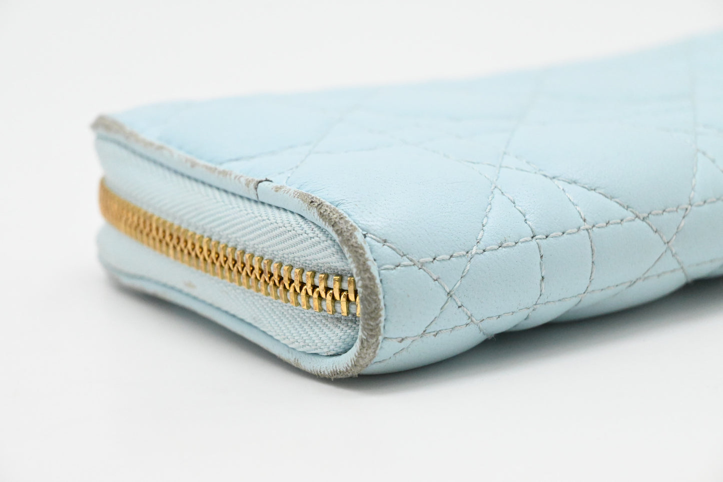 Dior Voyageur Wallet in Light Blue Leather