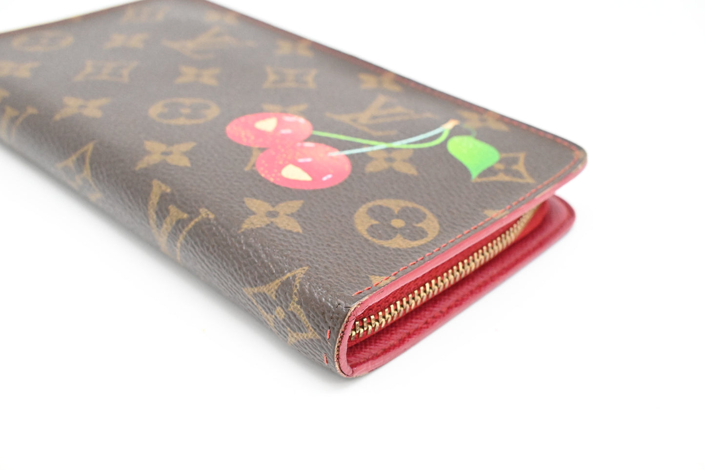 Louis Vuitton x Takashi Murakami Zip Wallet in Cherry Monogram Canvas