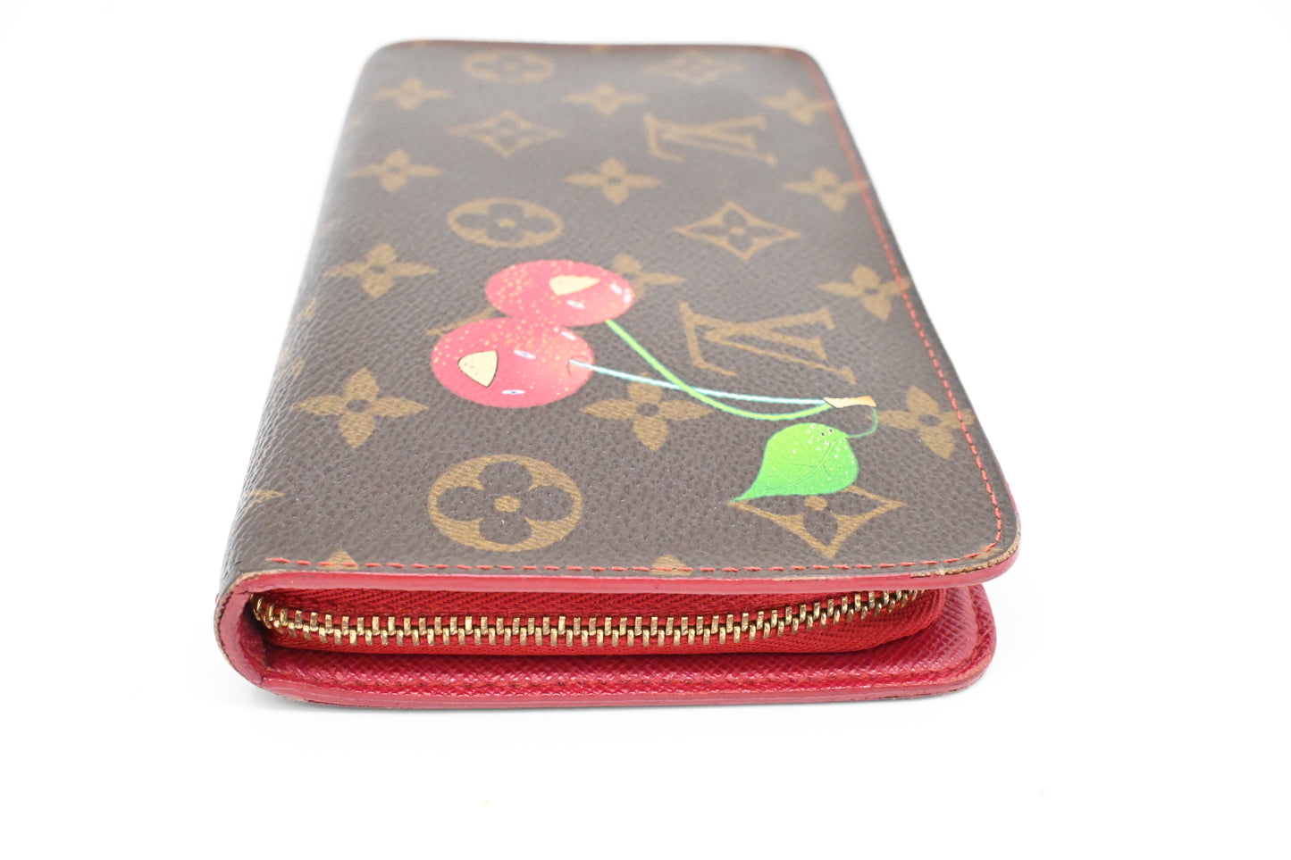 Louis Vuitton x Takashi Murakami Zip Wallet in Cherry Monogram Canvas