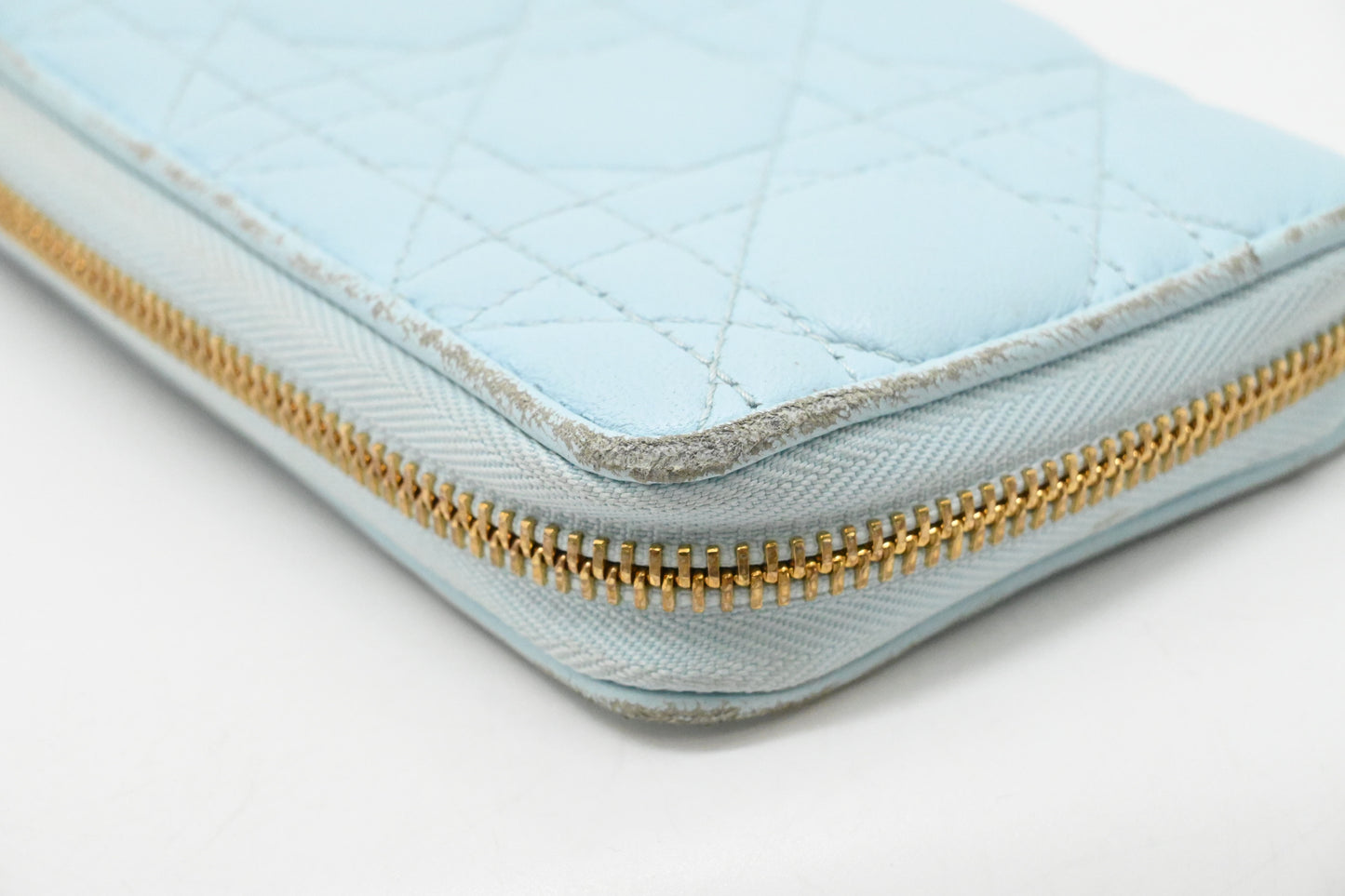 Dior Voyageur Wallet in Light Blue Leather