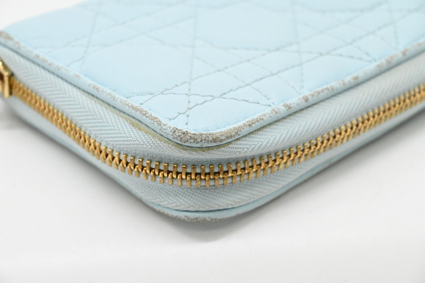 Dior Voyageur Wallet in Light Blue Leather