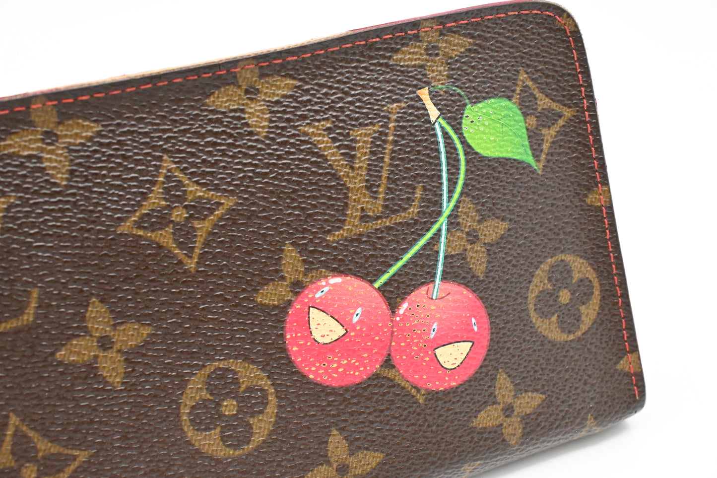 Louis Vuitton x Takashi Murakami Zip Wallet in Cherry Monogram Canvas