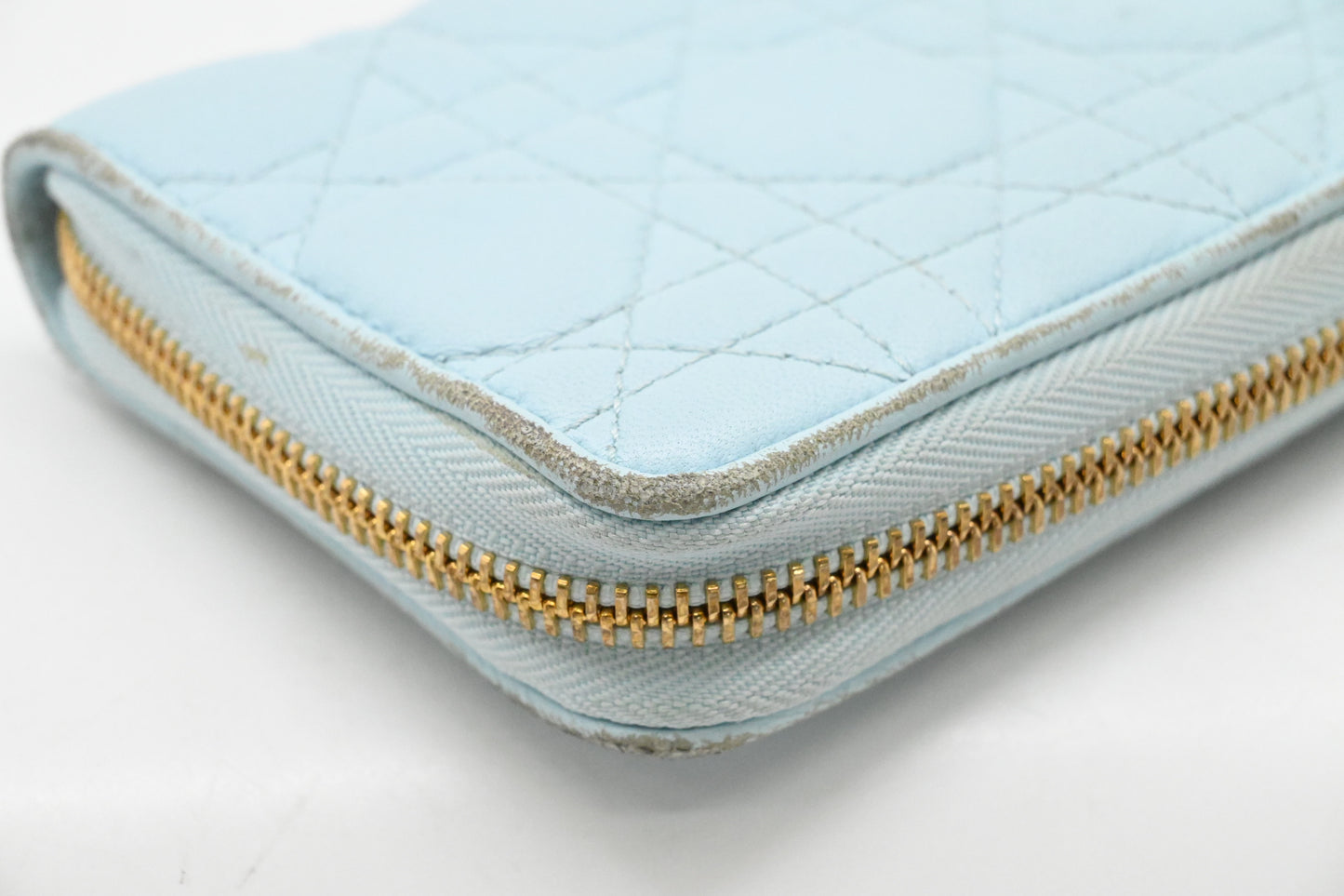 Dior Voyageur Wallet in Light Blue Leather