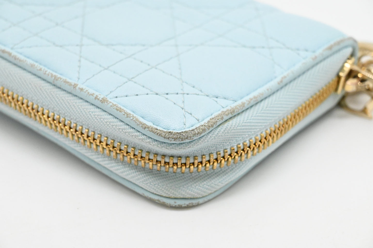 Dior Voyageur Wallet in Light Blue Leather