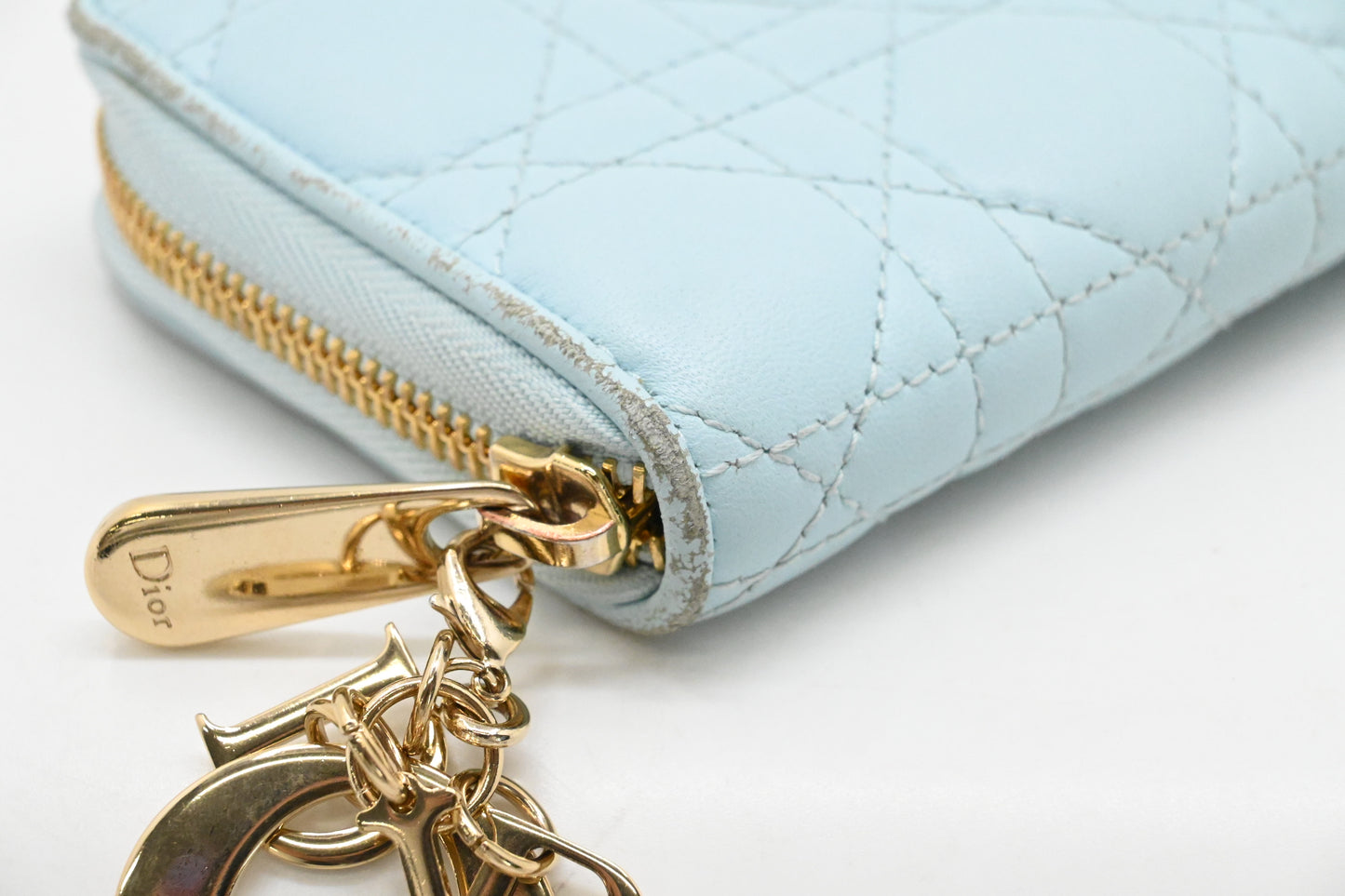 Dior Voyageur Wallet in Light Blue Leather