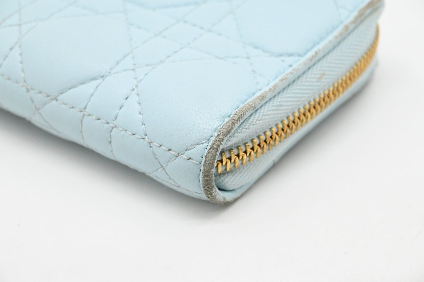 Dior Voyageur Wallet in Light Blue Leather