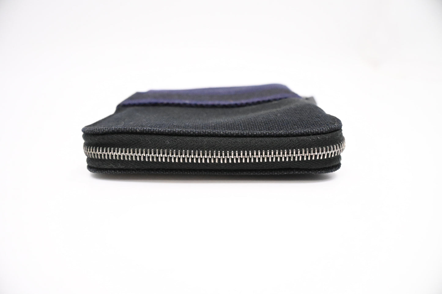 Hermes Fourre-Tout Wallet in Black and Blue Canvas