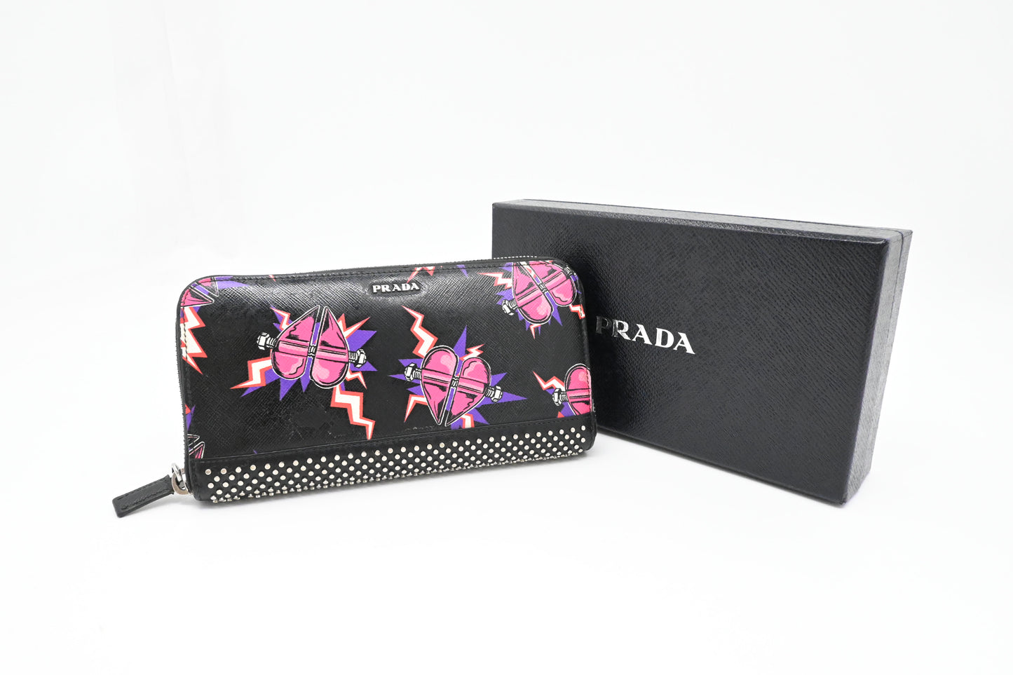 Prada x Universal Studios Frankenstein Wallet in Black Multicolor Leather