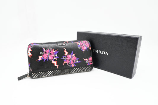 Prada x Universal Studios Frankenstein Wallet in Black Multicolor Leather