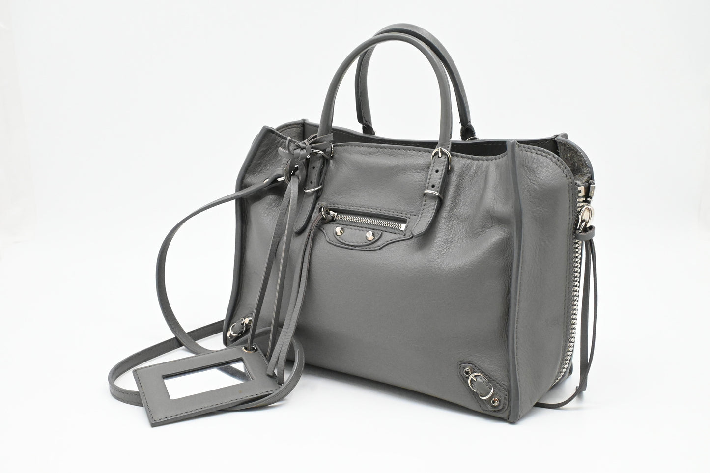 Balenciaga Paper A6 2way Bag in Grey Leather
