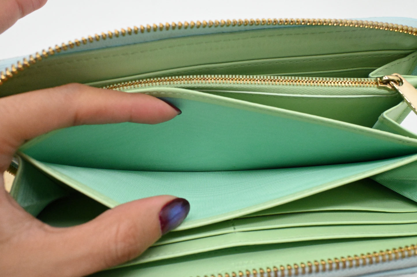 Dior Voyageur Wallet in Light Blue Leather