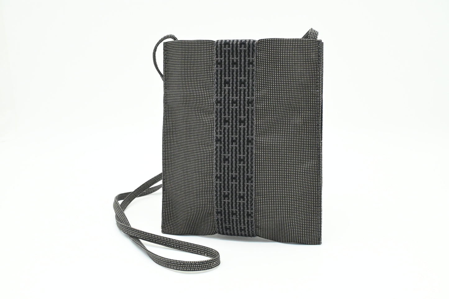 Hermes Herline Crossbody Pochette in Grey Canvas