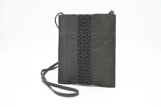 Hermes Herline Crossbody Pochette in Grey Canvas