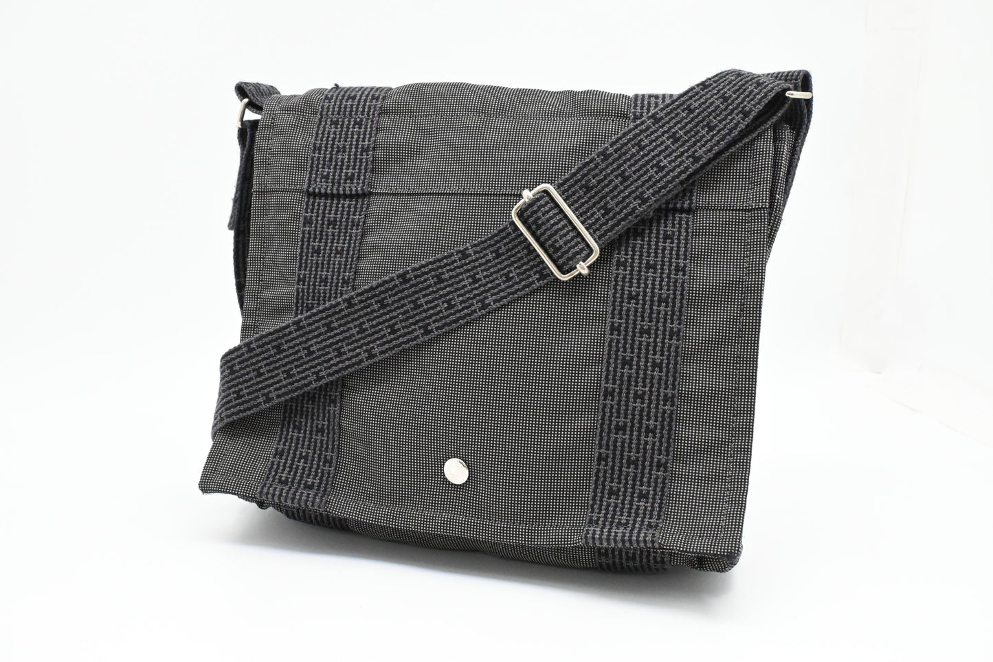 Hermes Herline Bassus PM Messenger Bag in Grey Canvas