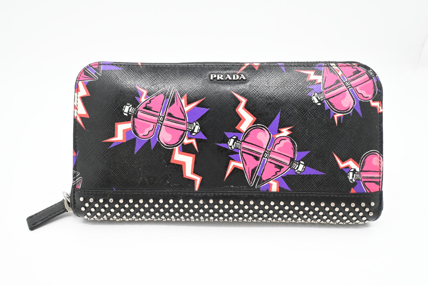 Prada x Universal Studios Frankenstein Wallet in Black Multicolor Leather