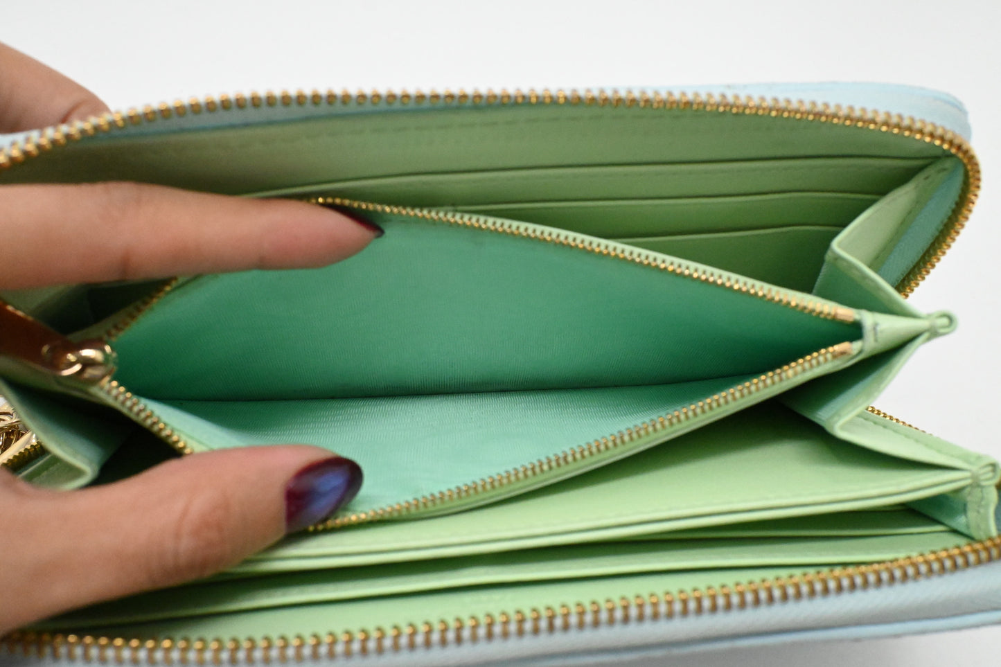 Dior Voyageur Wallet in Light Blue Leather