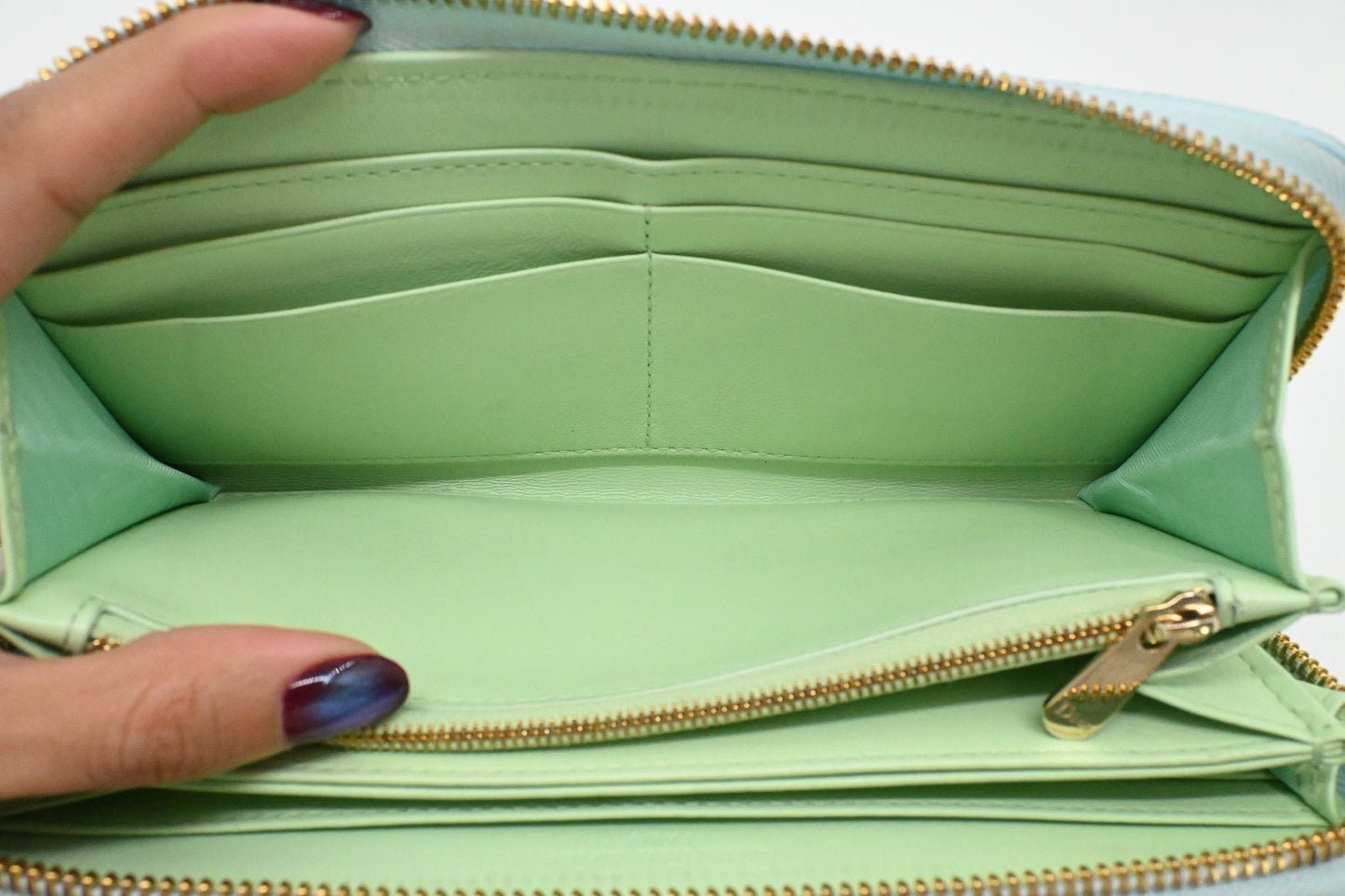 Dior Voyageur Wallet in Light Blue Leather