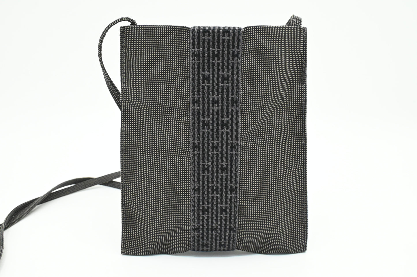 Hermes Herline Crossbody Pochette in Grey Canvas