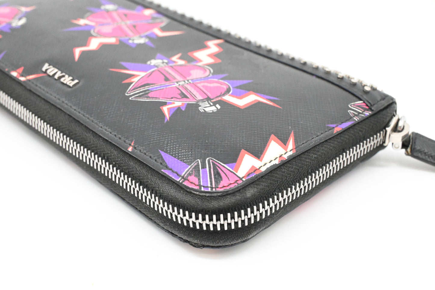 Prada x Universal Studios Frankenstein Wallet in Black Multicolor Leather