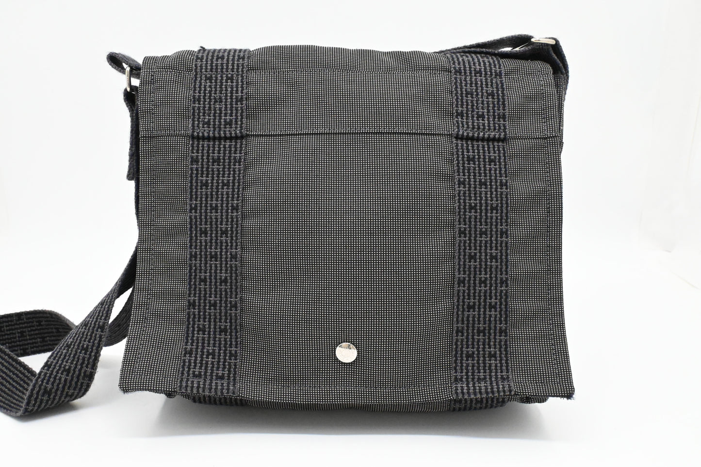 Hermes Herline Bassus PM Messenger Bag in Grey Canvas